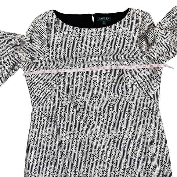 Lauren Ralph Lauren 14 HEAVILY Embroidered Flutter Short Sleeve Striped Spring - Picture 12 of 13